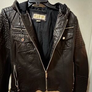 Michael Kors Black Quilted Leather Jacket